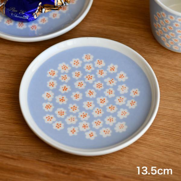 マリメッコ 日本限定 プレート 13.5cm プケッティ ライトブルー×オレンジ marimekko...