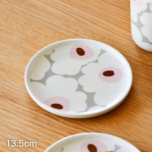 セール30%OFF マリメッコ 日本限定 プレート 13.5cm ウニッコ ライトグレー×ピンク m...