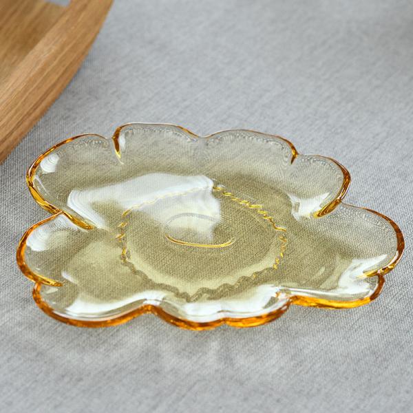 マリメッコ ガラスプレート 20cm ウニッコ シェイプ アンバー marimekko Unikko...