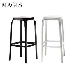 マジス スティールウッドスツール HIGH 高さ78センチ ホワイトビーチ ブラックビーチ MAGIS Steelwood Stool SH78の商品画像