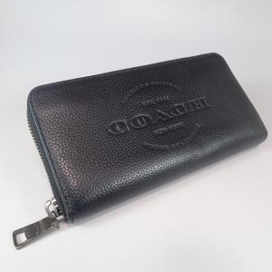 コーチ COACH 長財布 メンズ F24648  ロゴ モチーフ レザー ラウンド ファスナー ブラック｜cdzuu88201