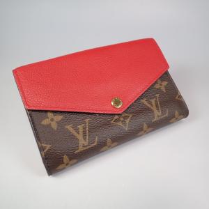 LOUIS VUITTON◇3つ折り財布/レザー/GRN/無地/レディース/m81885