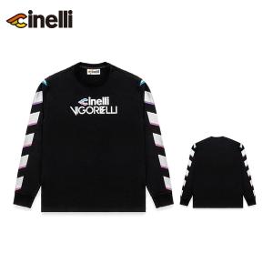 cinelli チネリ LONGSLEEVE VIGORELLI BLACK ロンT 長袖 カジュアルサイクルウェア 自転車｜cebs-sports