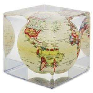 ゆっくりと回り続ける不思議な地球儀 5"MOVA CUBE  GLOBES 　ムーバキューブグローブ　MC5ATE 　φ１２．７ｃｍ  Antique Beige｜cecicela