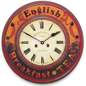 アンティーク調でお洒落！ロジャーラッセル掛け時計　RogerLascelles掛け時計 ENGLISH BREAKFAST TEA CLOCK 壁掛け時計　PUB-TEA 送料無料｜cecicela