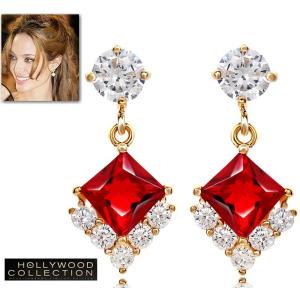ピアス ルビー レッド 18金 プリンセス 揺れる ピアス ...