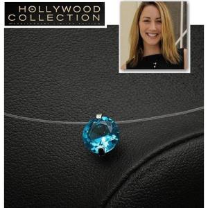 一粒 アクアマリン ブルー イリュージョン ネックレス ハリウッド セレブ コレクション｜celeb-cz-jewelry