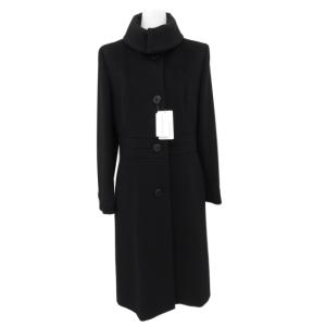 マックスマーラ 10161033 コート 40 ブラック アルパカ フード ファー  