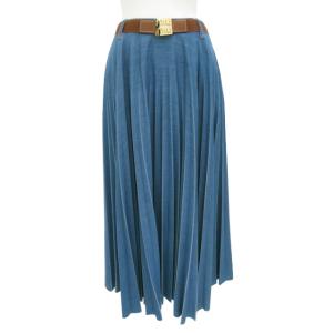 ｍｉｕ ｍｉｕ　プリーツデニムスカート　サファイアブルー　38　'25年　新品同様【中古】