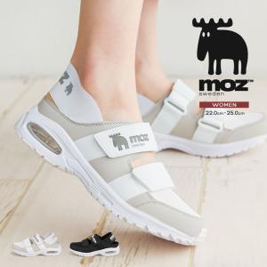 モズ サンダル レディース スポーツサンダル 歩きやすい バックストラップ エアーソール 黒 ブラック 白 ホワイト アイボリー moz 1118