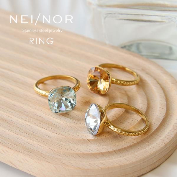 Nei/nor 指輪 レディース リング サージカルステンレス ペアリング つけっぱなしリング 金属...