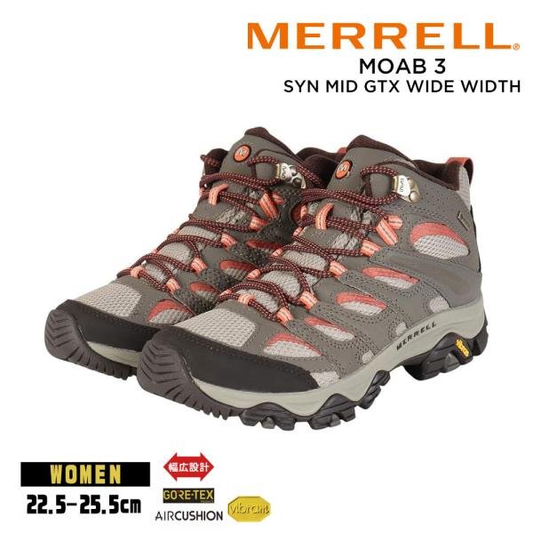 メレル モアブ3 シンセティック MID ゴアテックス ワイドワイズ レディース トレッキング シュ...