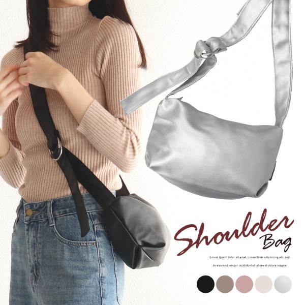 ショルダーバッグ レディース 小さめ ファスナー 鞄 カバン バッグ ミニソフトショルダー 黒 ブラ...