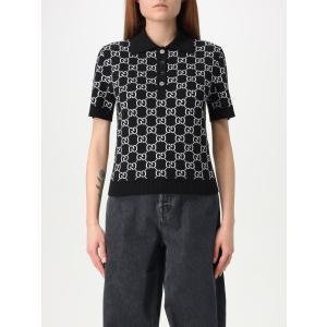 グッチ GUCCI レディース ジャカードモノグラムニットポロシャツ 814273 XKEJP ブラック【送料無料】【正規品】