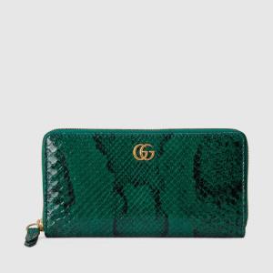 グッチ GUCCI レディース GGマーモント パイソン ジップアラウンドウォレット 長財布456117 LU3XG 3120【エメラルド 】【送料無料】【正規品】