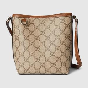 グッチ GUCCI レディース 〔GGエンブレム〕ナノ バケットバッグ【ベージュ＆ダークブラウン ファブリック 】【送料無料】【正規品】