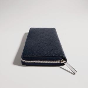 グッチ GUCCI メンズ アリア ジップアラウンドウォレット財布【ネイビー GGレザー 】【送料無料】【正規品】