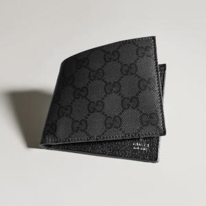 グッチ GUCCI メンズ エッセンス クラシック バイフォルドウォレット財布【ブラック GGキャンバス 】【送料無料】【正規品】