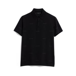 グッチ GUCCI 2026秋冬 メンズ ジャカード ウールシルク ポロシャツ【ブラック 】【送料無料】【正規品】