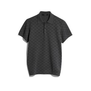 グッチ GUCCI 2026秋冬 メンズ GGウールシルクジャカード ポロシャツ【ダークグレー 】【送料無料】【正規品】