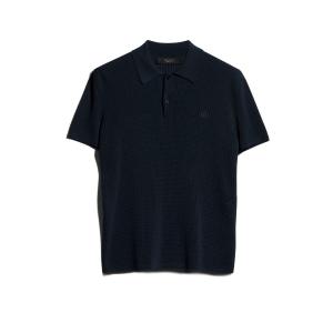 グッチ GUCCI 2026秋冬 メンズ エンブロイダリー付き テクニカルニット ポロシャツ【ダークブルー 】【送料無料】【正規品】