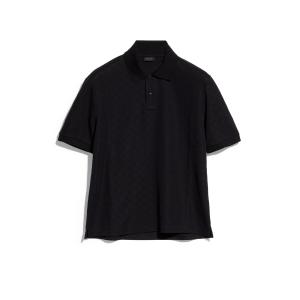 グッチ GUCCI 2026秋冬 メンズ GGテクニカルジャージー ジャカード ポロシャツ【ブラック 】【送料無料】【正規品】