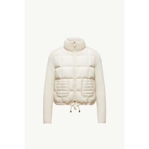 2025/26秋冬 MONCLER モンクレール レディースCARDIGAN IMBOTTITO IN LANA CON ZIP E TRAPUNTATURA A QUADRIカーディガン【bianco 】【送料無料】【正規品】