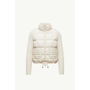 2025/26秋冬 MONCLER モンクレール レディースZIPPED WOOL CARDIGAN WITH CHECKED QUILTINGジャケット【Bianco 】【送料無料】【正規品】
