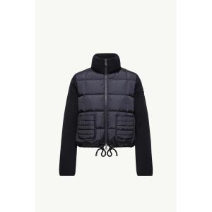 2025/26秋冬 MONCLER モンクレール レディースWOOL-LINED ZIP-UP CARDIGAN WITH CHECKED QUILTINGジャケット【Blu Navy 】【送料無料】【正規品】