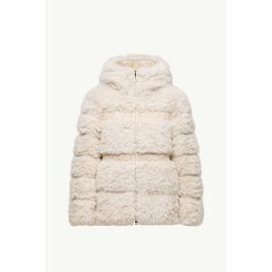 2025/26秋冬 MONCLER モンクレール レディースVERIE SHORT TEDDY-EFFECT DOWN JACKET WITH HOODダウンジャケット【Bianco Avorio 】【送料無料】【正規品】
