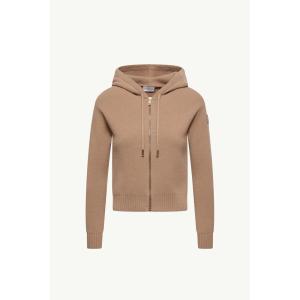 2026春夏 MONCLER モンクレール レディースCASHMERE & WOOL ZIP-UP HOODIEパーカー【Camel Beige 】【送料無料】【正規品】