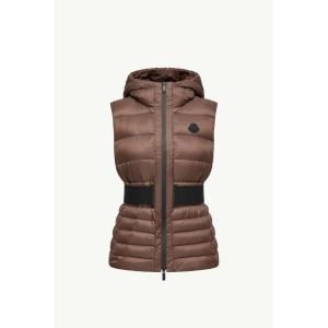 2026春夏 MONCLER モンクレール レディースMELIA HOODED DOWN GILETダウンベスト【Brown 】【送料無料】【正規品】