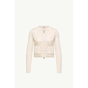 2026春夏 MONCLER モンクレール レディースGEOMETRIC-QUILTED PADDED ZIP-UP CARDIGANカーディガン【White 】【送料無料】【正規品】