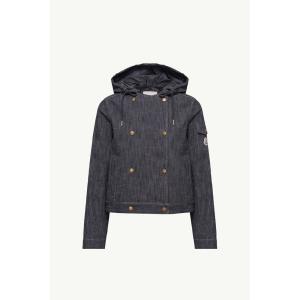 2026春夏 MONCLER モンクレール レディースDIERVILLA HOODED DOUBLE-BREASTED DENIM JACKETジャケット【Navy Blue 】【送料無料】【正規品】