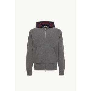 2026/27秋冬 MONCLER モンクレール メンズSTRIPED HOOD WOOL & CASHMERE CARDIGANジャケット【Dark Gray 】【送料無料】【正規品】