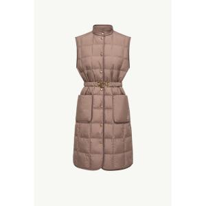 2026/27秋冬 MONCLER モンクレール レディースCYGNETTE SQUARE QUILTED LONG DOWN GILETダウンベスト【Brown 】【送料無料】【正規品】