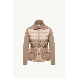 2026/27秋冬 MONCLER モンクレール レディースWOOL & CASHMERE BLEND PADDED ZIP-UP CARDIGANジャケット【Beige 】【送料無料】【正規品】