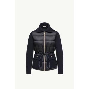 2026/27秋冬 MONCLER モンクレール レディースWOOL AND CASHMERE BLEND PADDED ZIP UP CARDIGANジャケット【Dark Blue 】【送料無料】【正規品】