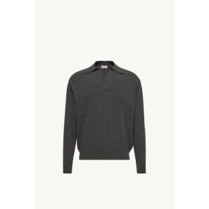 2026/27秋冬 MONCLER モンクレール メンズWool & Cashmere Long Sleeveポロシャツ【Dark Gray 】