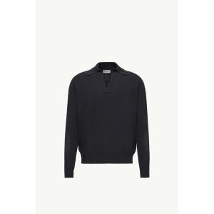 2026/27秋冬 MONCLER モンクレール メンズWool & Cashmere Long Sleeveポロシャツ【Navy Blue 】