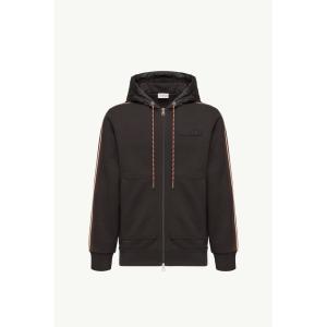 2026/27秋冬 MONCLER モンクレール メンズStriped Logo Cotton Hoodieパーカー【Black 】【正規品】