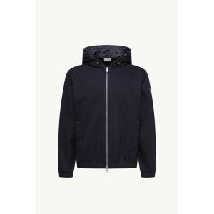 2026/27秋冬 MONCLER モンクレール メンズLeather Logo Cotton Blendパーカー【Dark Blue 】【正規品】