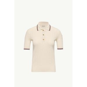 2026/27秋冬 MONCLER モンクレール レディースRhombus & Logo Patternポロシャツ【White Ivory 】