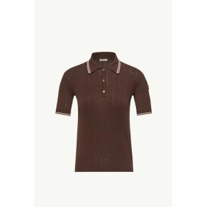 2026/27秋冬 MONCLER モンクレール レディースRhombus & Logo Pattern Cottonポロシャツ【Brown 】