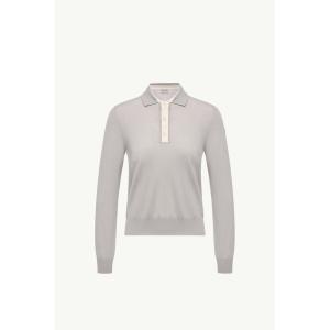 2026/27秋冬 MONCLER モンクレール レディースWool Long Sleeve Polo Shirtポロシャツ【Gray 】【正規品】