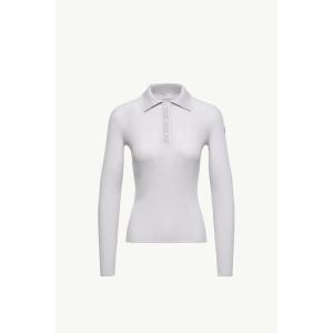 2026/27秋冬 MONCLER モンクレール レディースWool Long Sleeve Polo Shirtポロシャツ【Ice Blue 】
