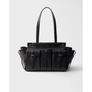プラダ PRADA 2026秋冬 レディース ルート ラージ レザー トートバッグ【ブラック 】【送料無料】【正規品】