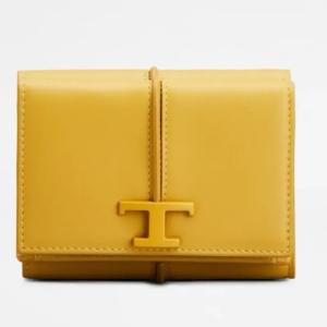 トッズ TOD'S 2024春夏 レディース T タイムレス レザー ウォレット 財布【イエロー 】【送料無料】【正規品】｜celebrity