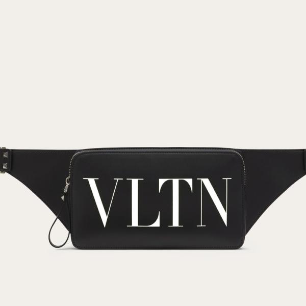 ヴァレンティノ メンズ☆レザー VLTN ベルトバッグ【black 】【送料無料】【正規品】 VAL...