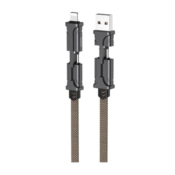 S22 マルチ4in1充電ケーブル 1.2m ブラック S22-MLT12-BK [hoco. 日本...